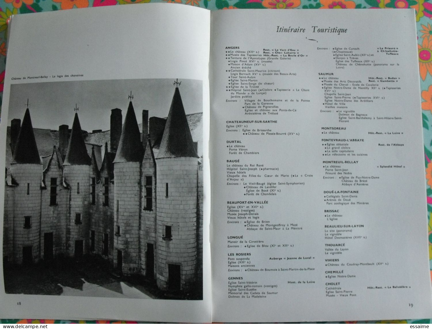 La France à table n° 172. 1973. Maine-et-Loire. Angers durtal baugé saumur cholet brissac montreuil-bellay . gastronomie