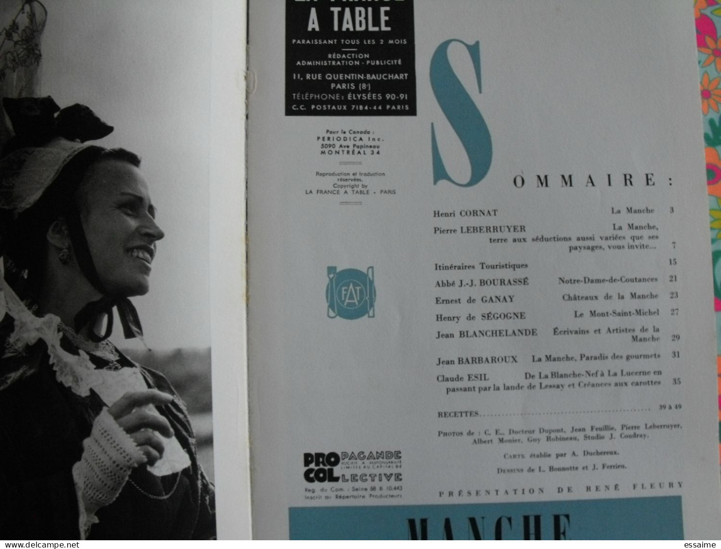 La France à Table N° 105. 1963. Manche. Saint-lo Cérisy Carentan Cherbourg Flamanville Urville. Gastronomie - Tourisme & Régions