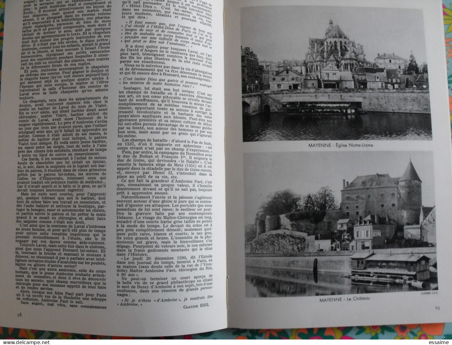 La France à table n° 102. 1963. Mayenne. laval daon chateau-gontier jublains mézangers st cénéré chemazé. gastronomie