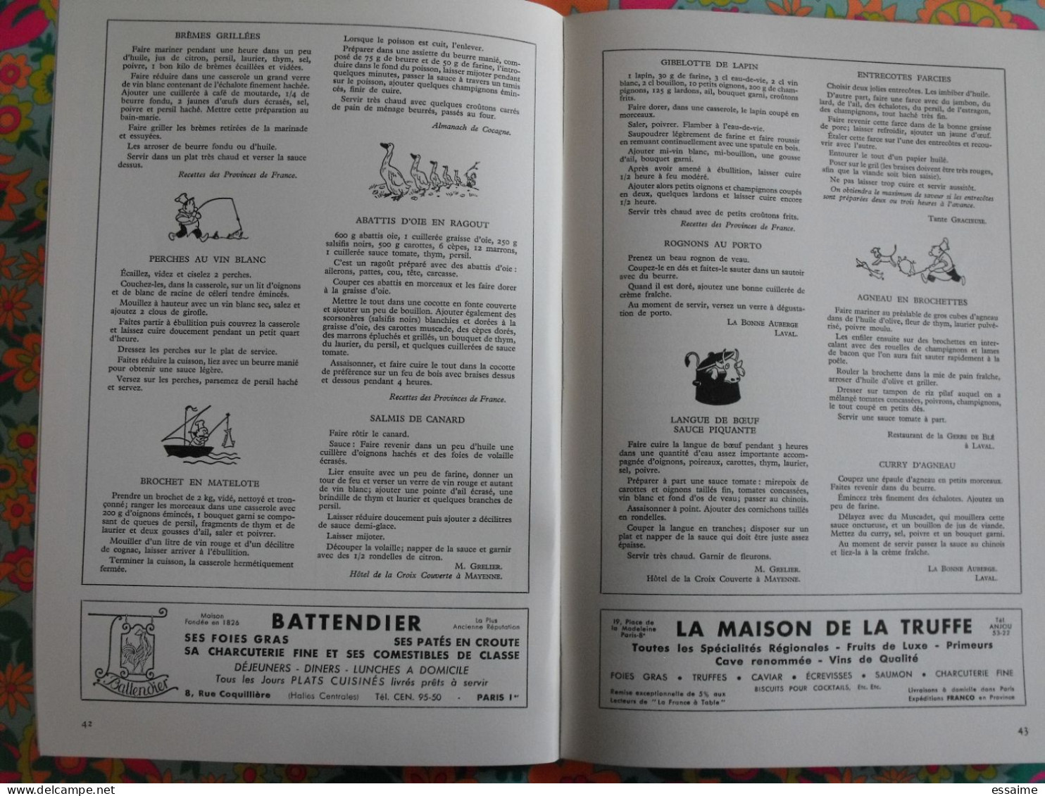 La France à table n° 102. 1963. Mayenne. laval daon chateau-gontier jublains mézangers st cénéré chemazé. gastronomie