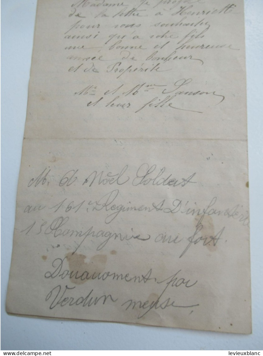 Lettre De Nouvel An Avec Chromo/"Cher Grand-Mère , Cher Oncle " /Henriette Duporet /LOUVIERS /Vers 1895 -1905   CVE195 - Año Nuevo