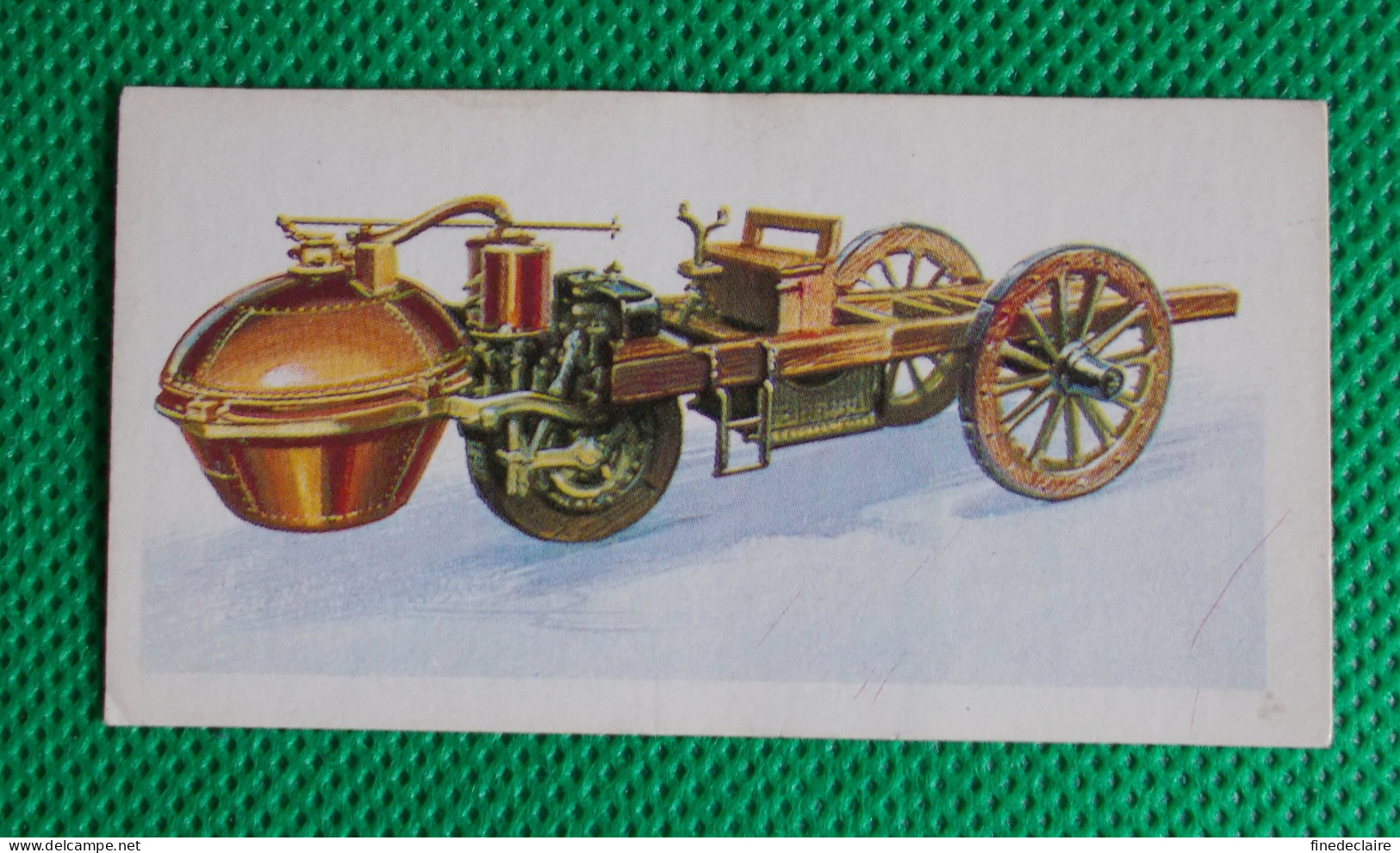 Trading Card - Brooke Bond Tea- History Of The Motor Car, 1770 Cugnot's 3 Whell Steam Tractor (6,8 X 3,7)-Série 50, N° 1 - Motores