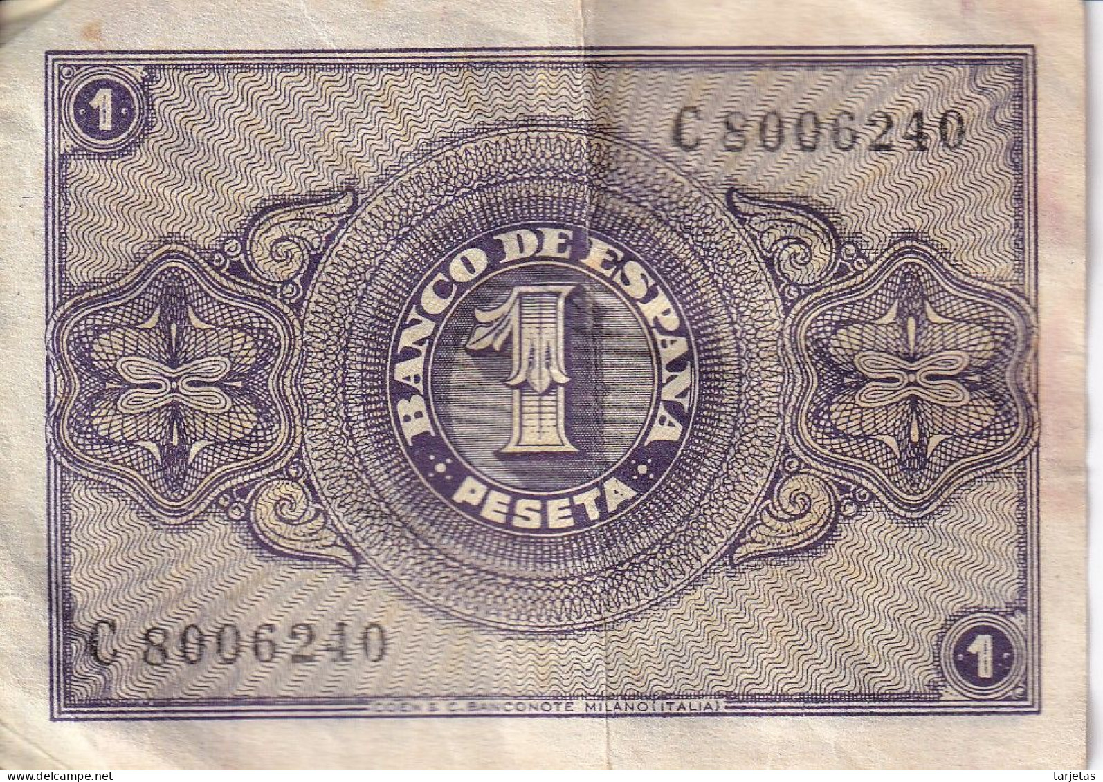 BILLETE DE BURGOS DE 1 PTA DEL 30 ABRIL 1938 SERIE C  (BANKNOTE) - 1-2 Pesetas