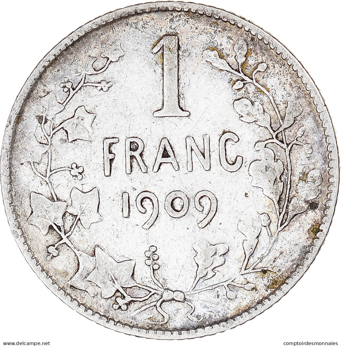 Monnaie, Belgique, Franc, 1909, Legende En Francais, TTB, Argent, KM:56.1 - 1 Frank