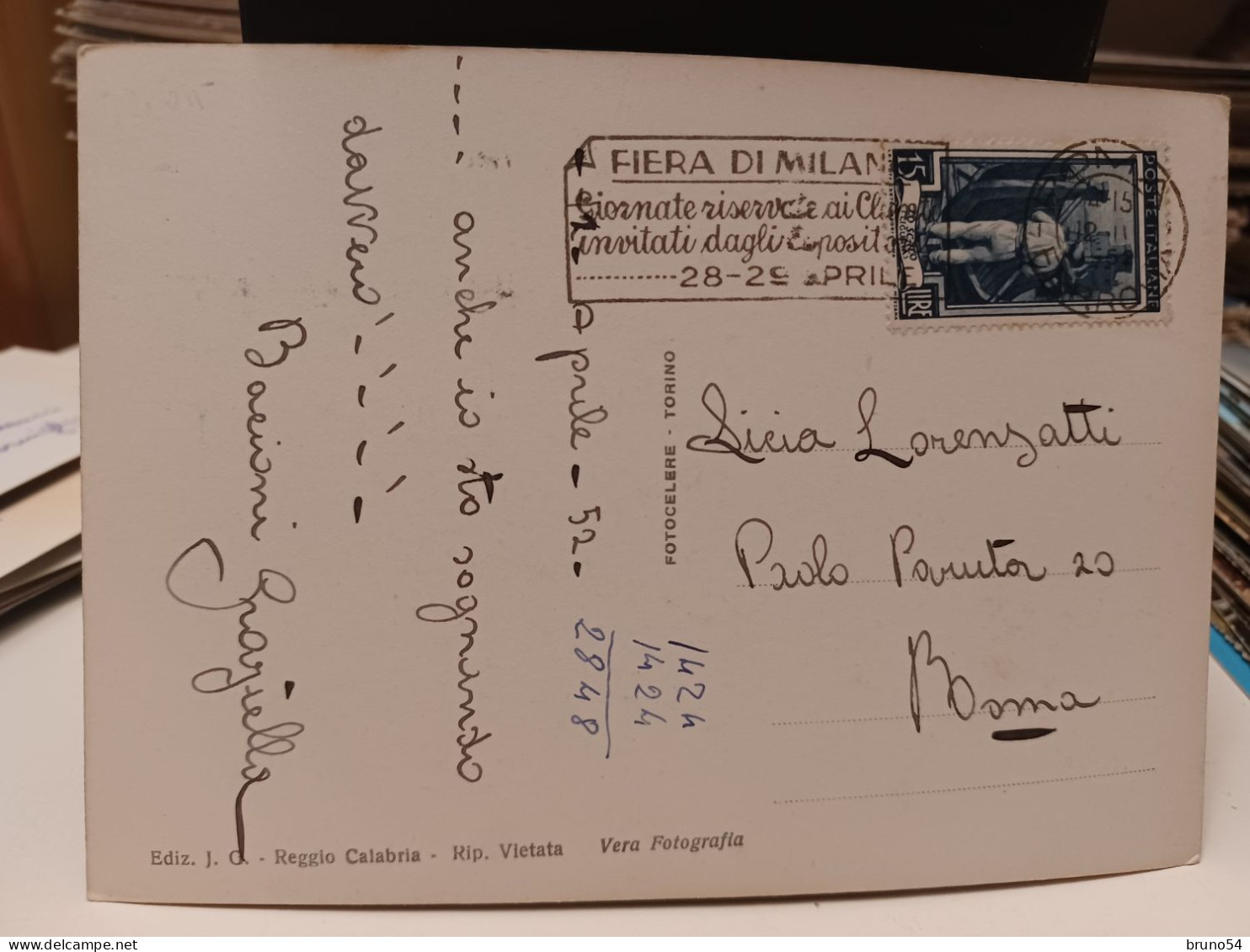 Cartolina Scilla Prov Reggio Calabria  Lido Delle Sirene 1952 - Reggio Calabria