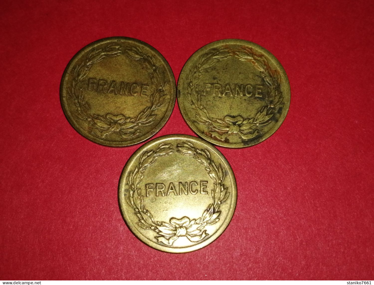 3 Monnaies Françaises 2 Francs PHILADELPHIE 1944 Bronze Aluminium  Voir Photos - 2 Francs