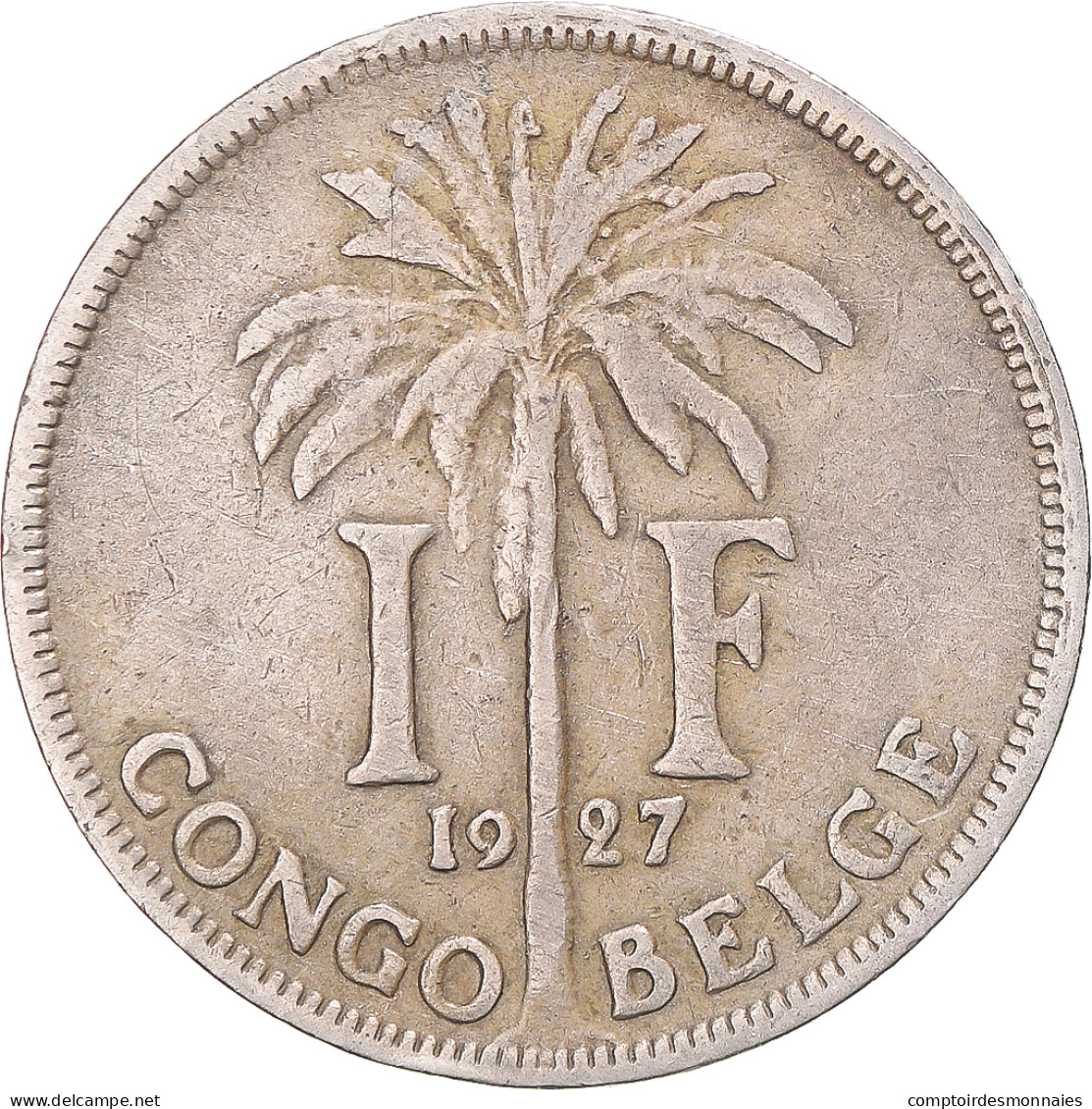 Monnaie, Congo Belge, Albert I, Franc, 1927, TB+, Cupro-nickel, KM:20 - 1910-1934: Albert I.