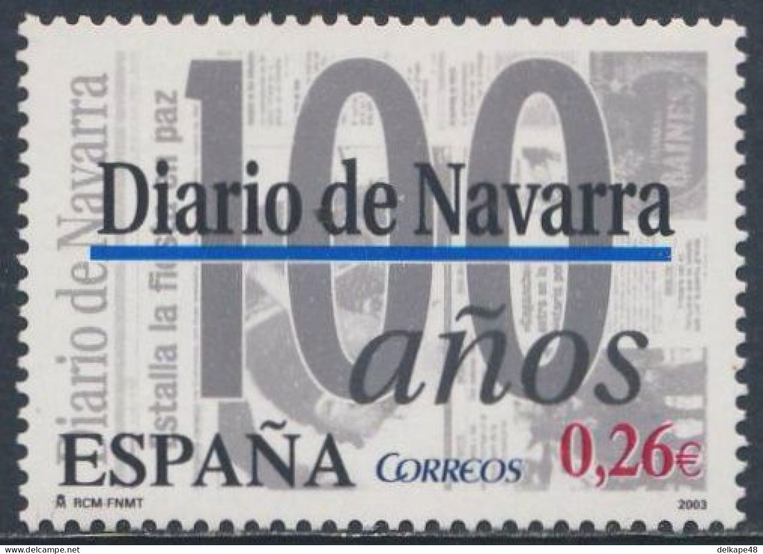Spain Espana 2003 Mi 3862 YT 3576 SG 3972 ** Cent. Diario De Navarra  - Daily Newspaper / Tageszeitung / Journal - Andere & Zonder Classificatie