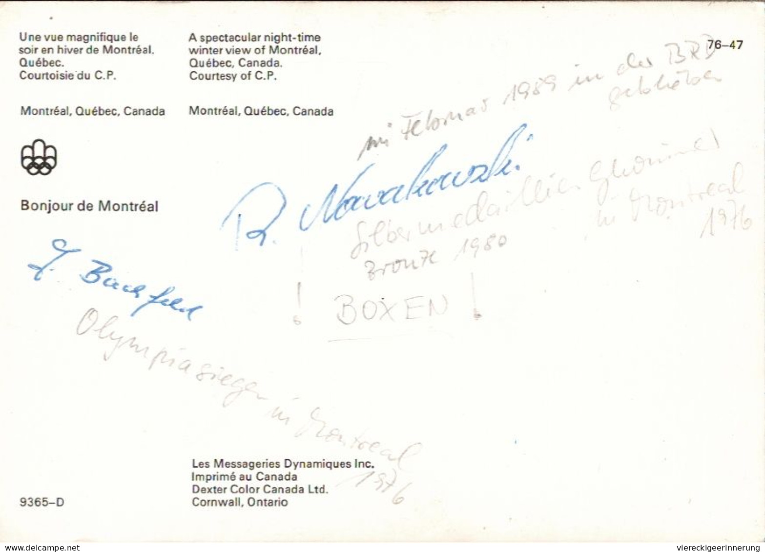 ! Montreal, Canada, Kanada Olympiade 1976 DDR Gewinner Autogramme, Boxing, Boxsport, Richard Nowakowski, Jochen Bachfeld - Boxe