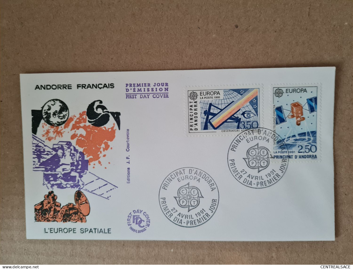 Lettre ANDORRE FDC 1991 EUROPA - Covers & Documents