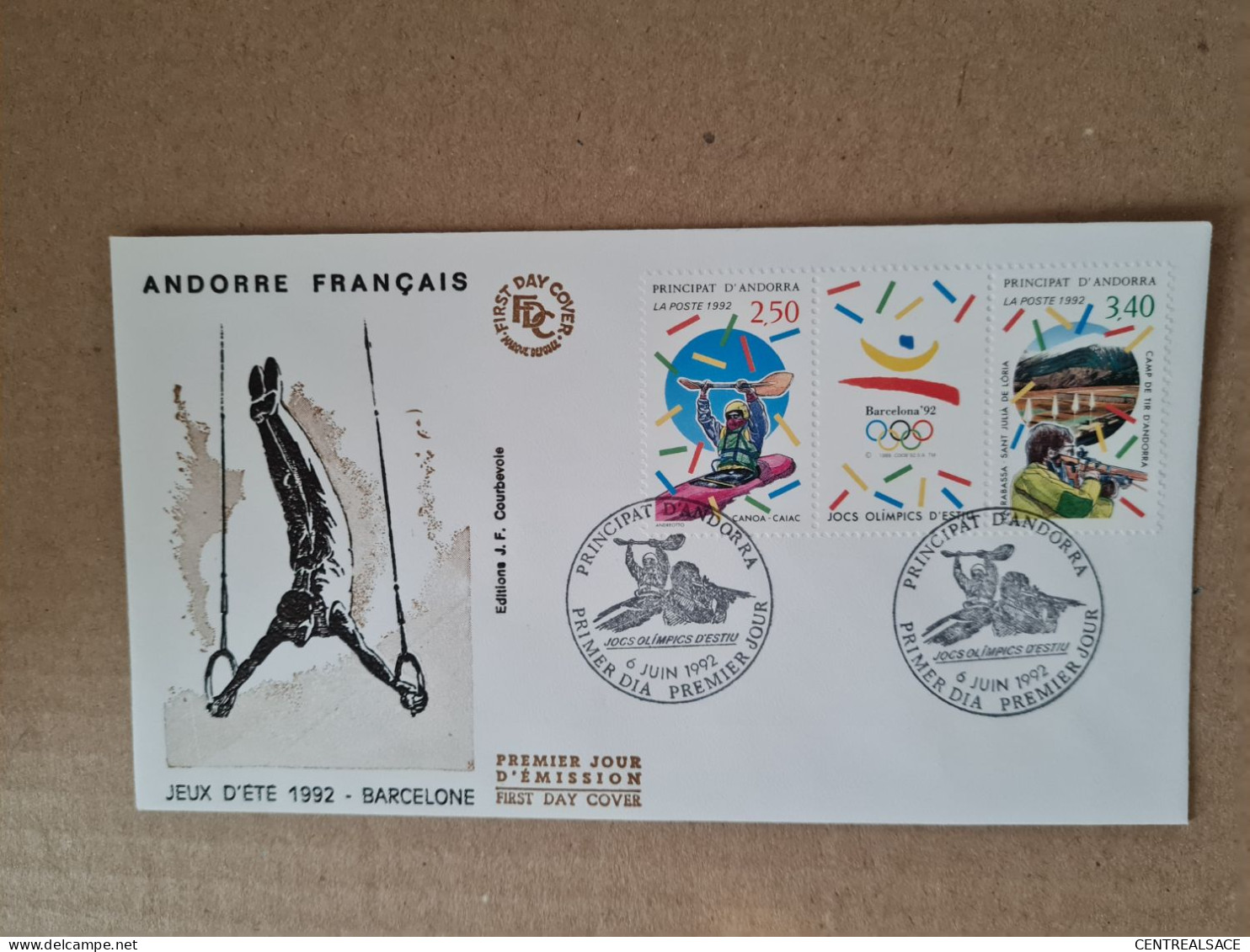 Lettre ANDORRE FDC 1992 JEUX ETE BARCELONNE JO - Briefe U. Dokumente