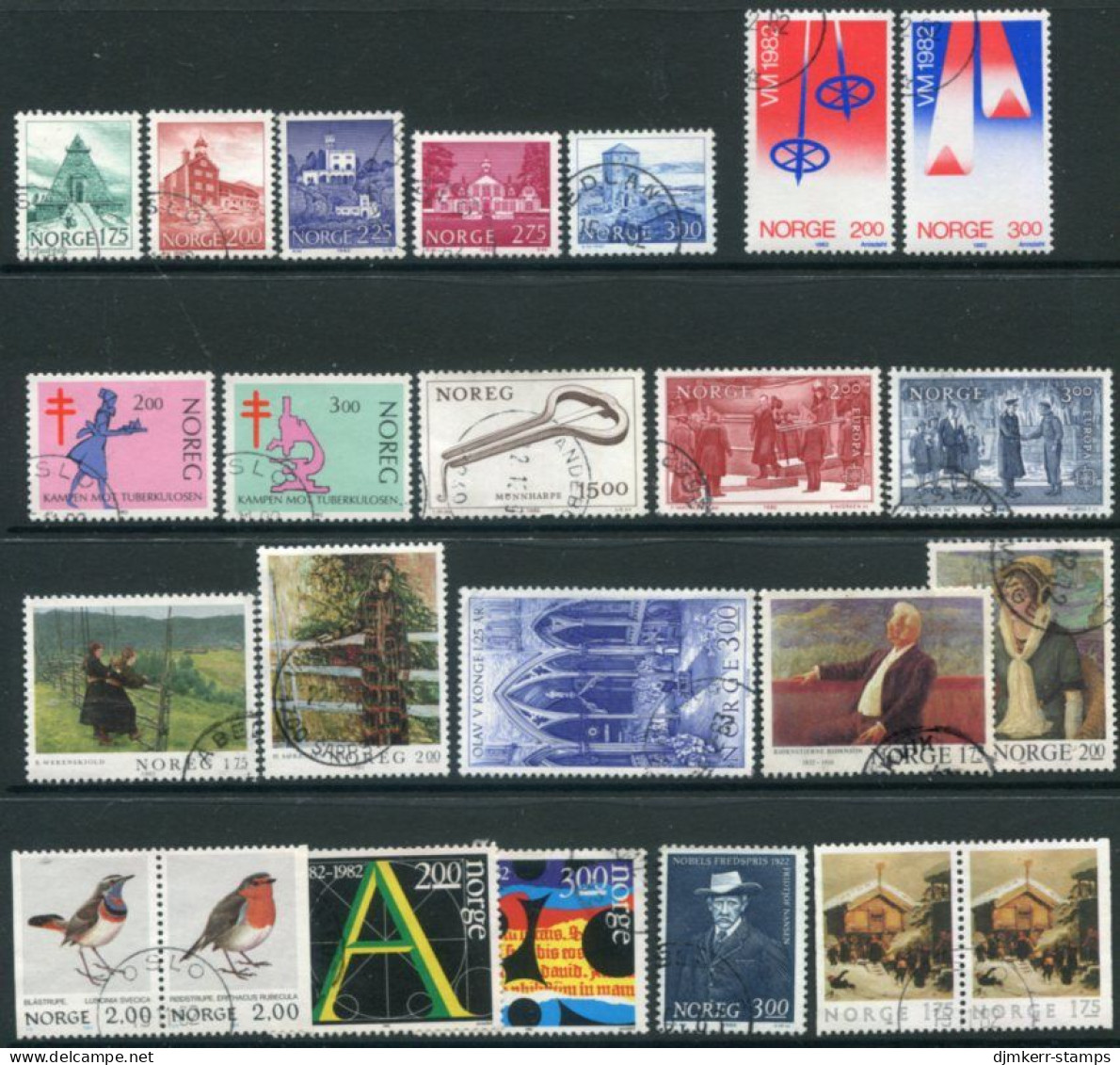 NORWAY 1982 Complete Year Issues Except Block 4 Used.  Michel 853-75 - Usati