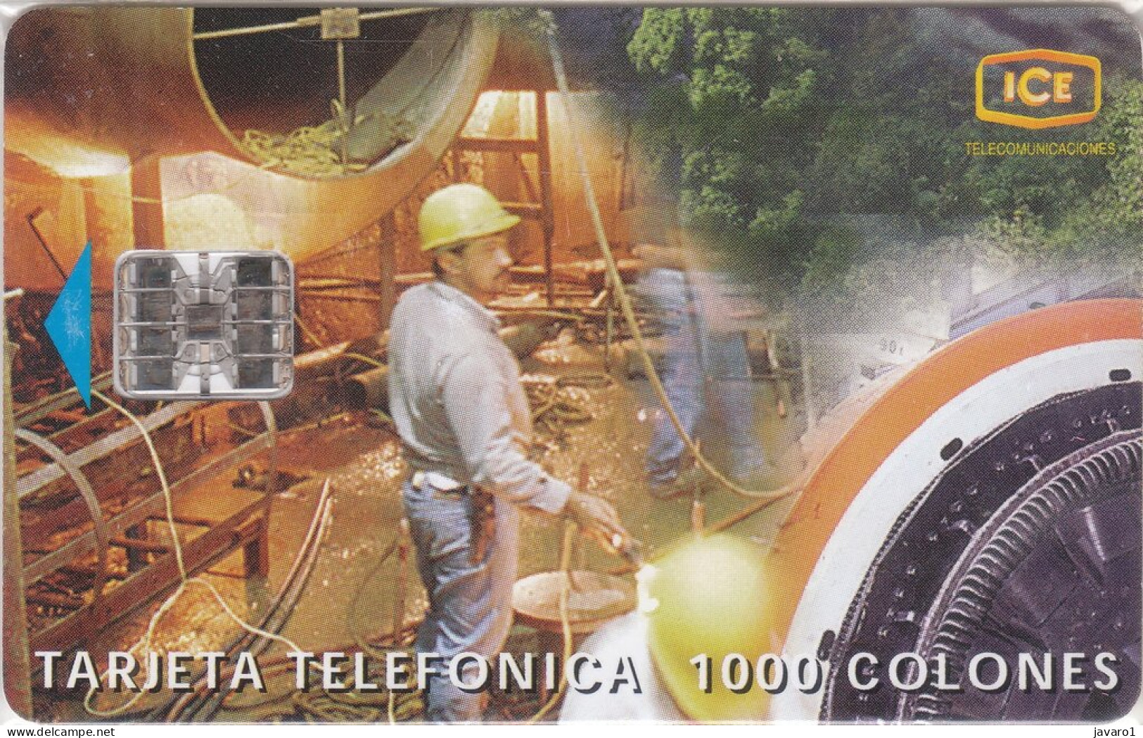 COLNECT : CR-C-10 1000 Tecnologia Tarjeta 3 (men At Work) 1 Emission ( Batch: C7A516884) USED - Costa Rica