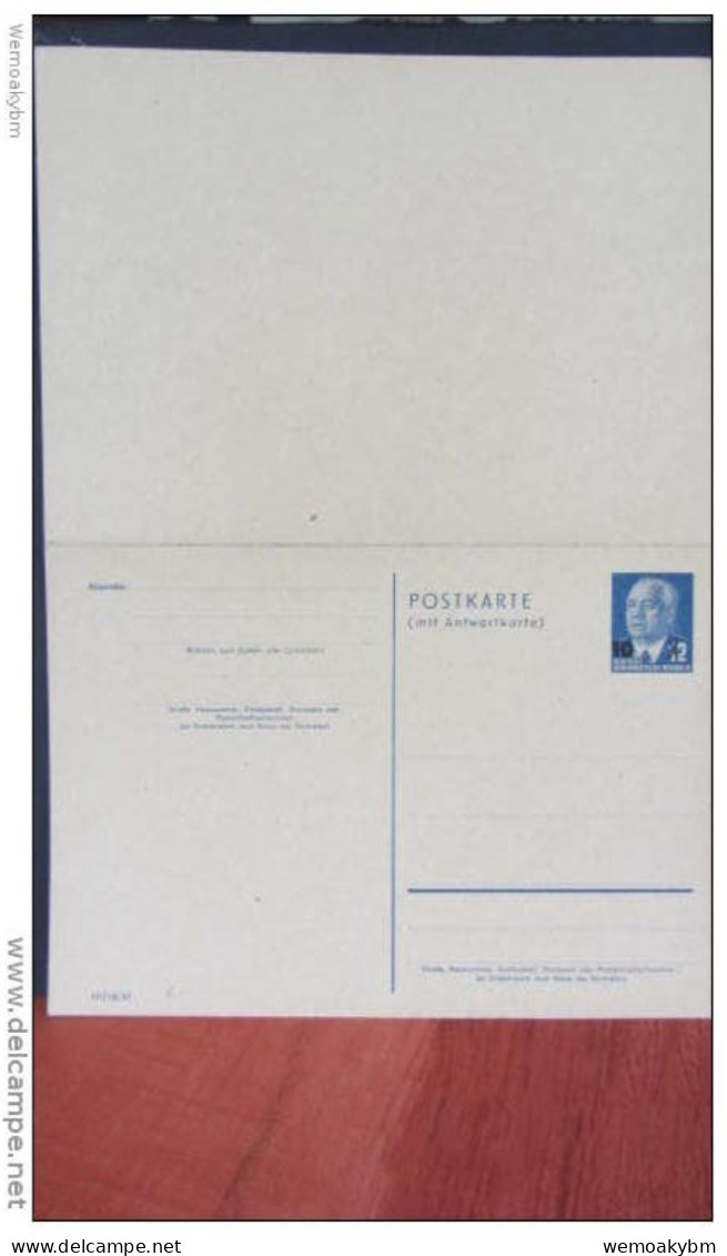 DDR: Doppel-Gs Mit W. Pieck  10 Auf 12 Pf -Portoherabsetzung- Saubere Ungebr. Erhaltg, Druckvermerk: III/18/97 Knr: P 63 - Postkaarten - Ongebruikt