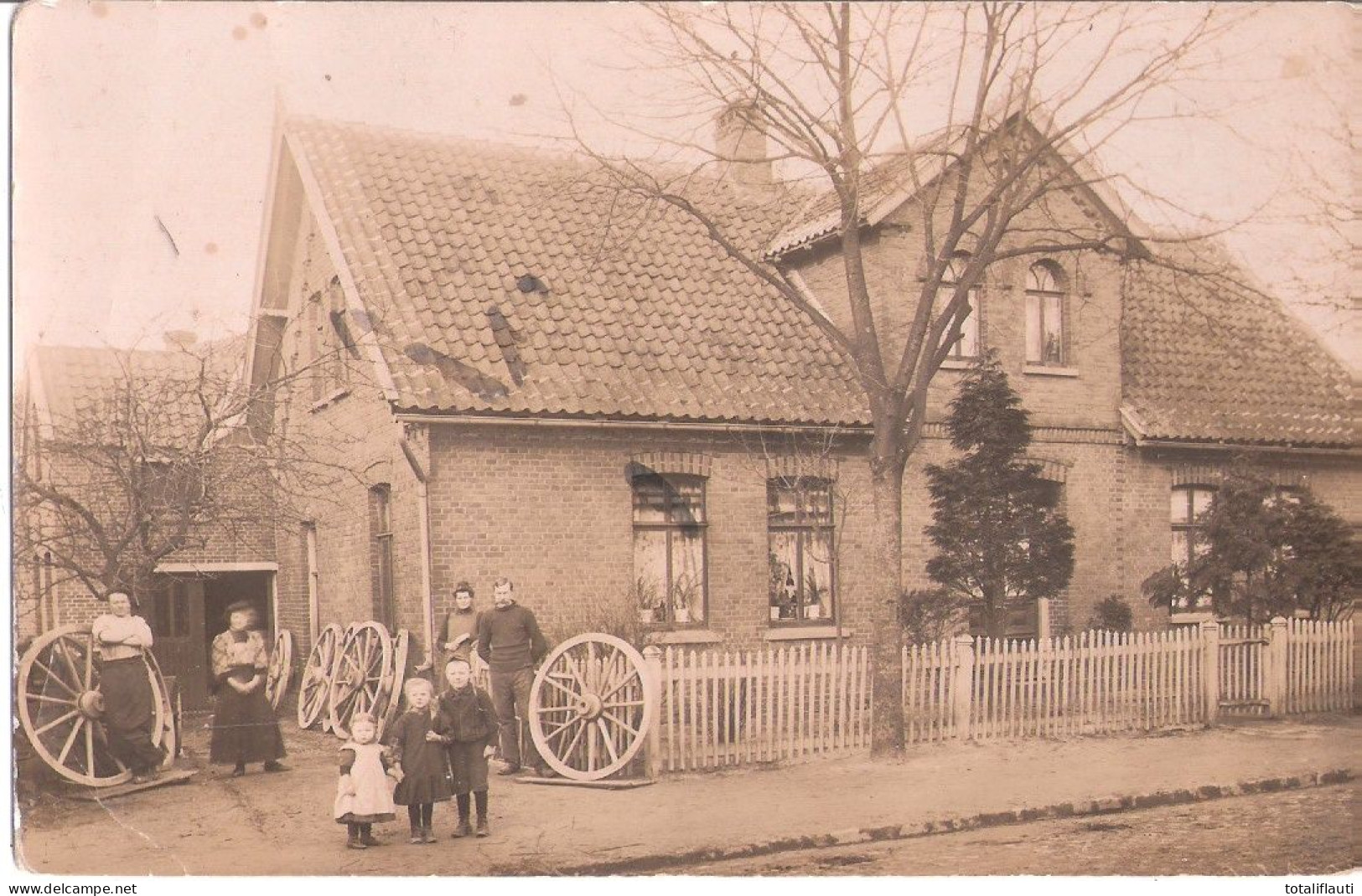 ESENS Ostfriesland Stellmacherei Original Private Fotokarte Belebt 17.7.1913 Gelaufen - Esens