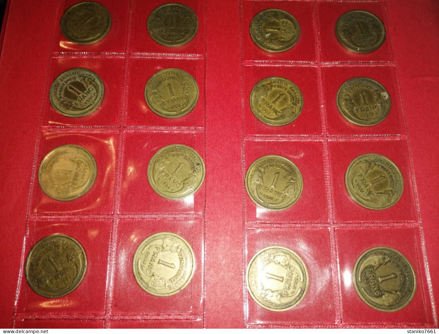 Lot 22 Monnaies Françaises 1 Francs MORLON 1931 à 1936 BRONZE  Voir Photos - 1 Franc