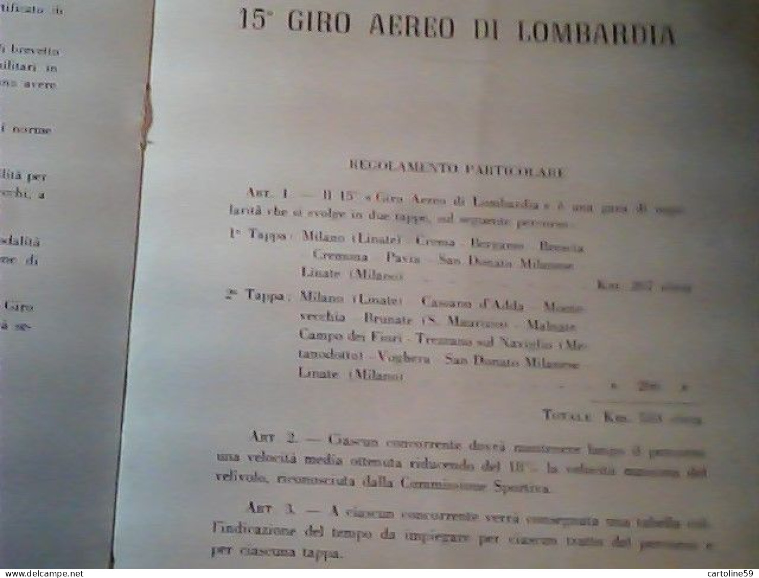 LIBRETTO 15 XV GIRO AEREO DI LOMBARDIA AEROPORTO FORLANINI 1955 JI10809 - Giveaways