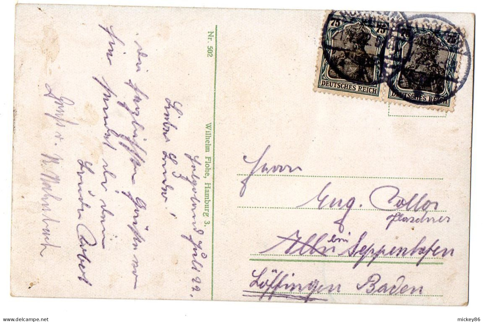 Allemagne -- HELGOLAND  --1922--Vue Aérienne  .Gruen Ist Das Land...colorisée...timbre..cachet - Helgoland