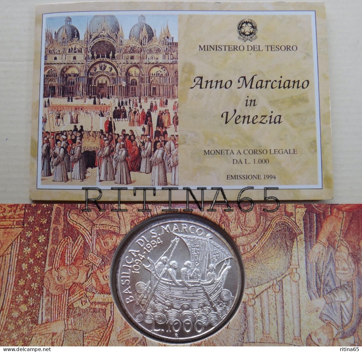 ITALIA 1000 LIRE ARGENTO 1994 ANNO MARCIANO IN VENEZIA FDC SET ZECCA - Nieuwe Sets & Proefsets