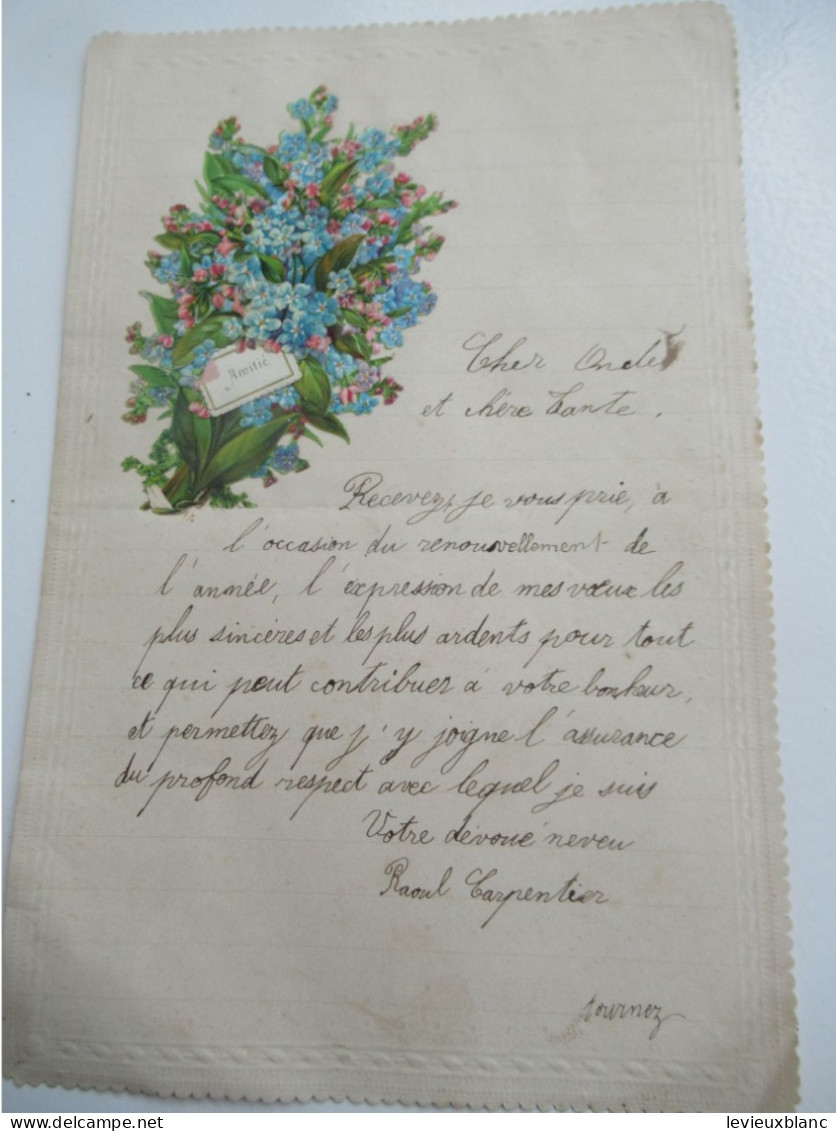 Lettre De Nouvel An Avec Chromo/"Cher Oncle Et Chère Tante"/Raoul  & E . Carpentier/ Vers 1905          CVE203 - Nouvel An