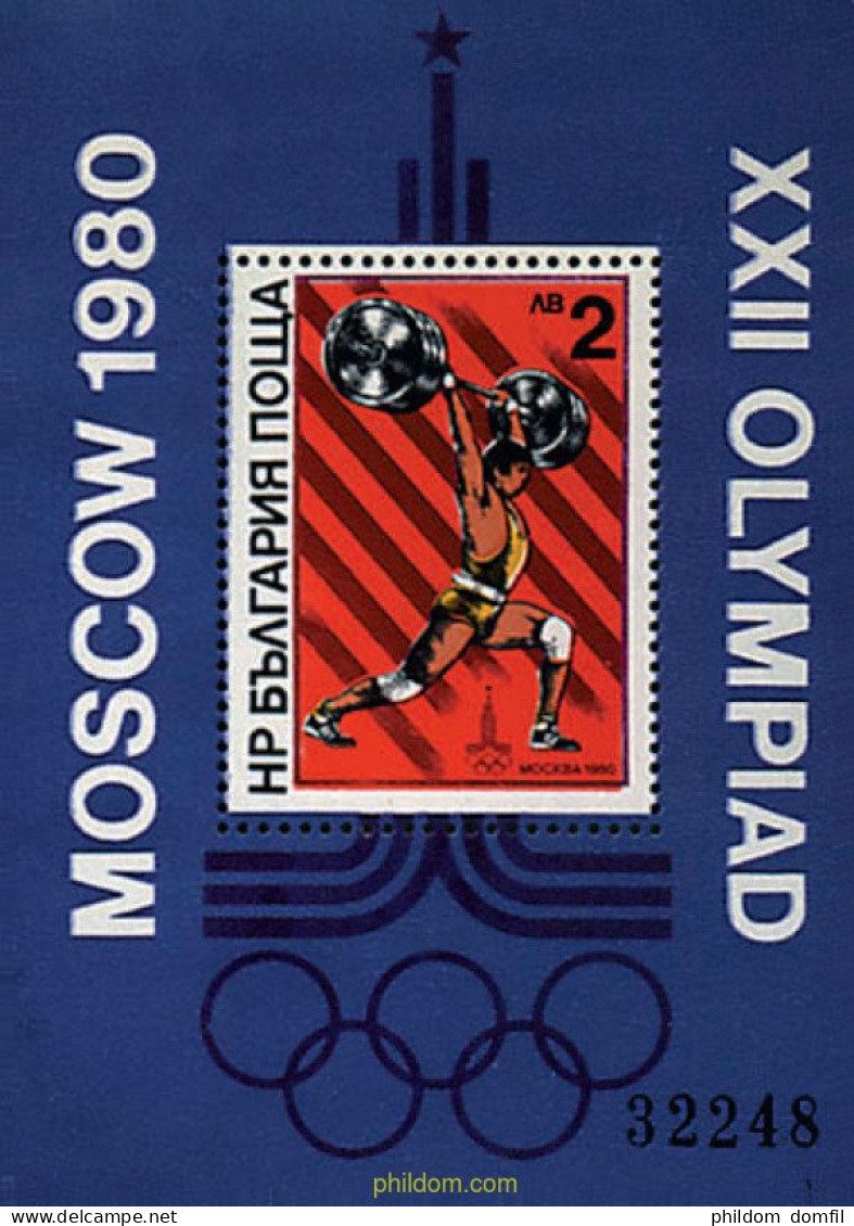 82010 MNH BULGARIA 1980 22 JUEGOS OLIMPICOS VERANO MOSCU 1980 - Weightlifting