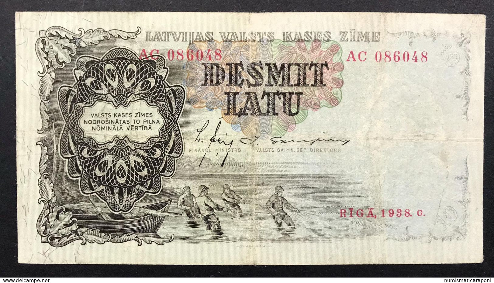 Lituania  Lietuvos  1938 10 Latu Pressata Lotto.4487 - Lituania