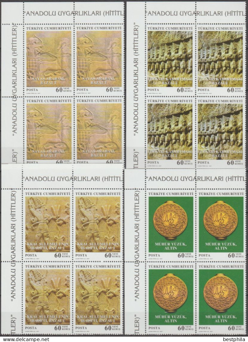 Turkey, Turkei - 2007 - Anatolian Civilizations (Hittities) - Block Of 4 Set ** MNH - Ongebruikt