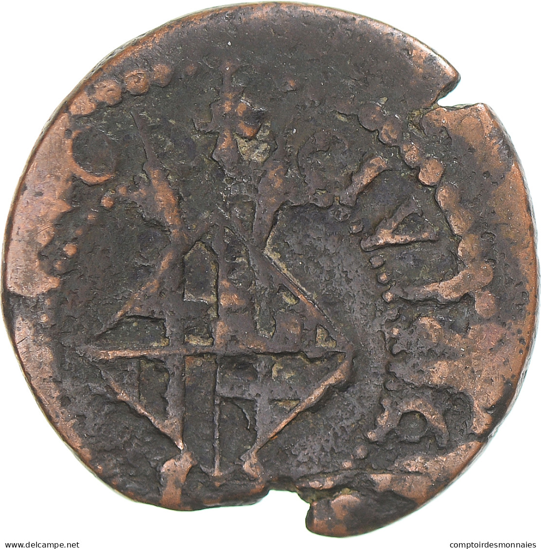 Monnaie, Espagne, Louis XIV, Seiseno, Date Incertaine, Barcelona, B+, Cuivre - Monnaies Provinciales