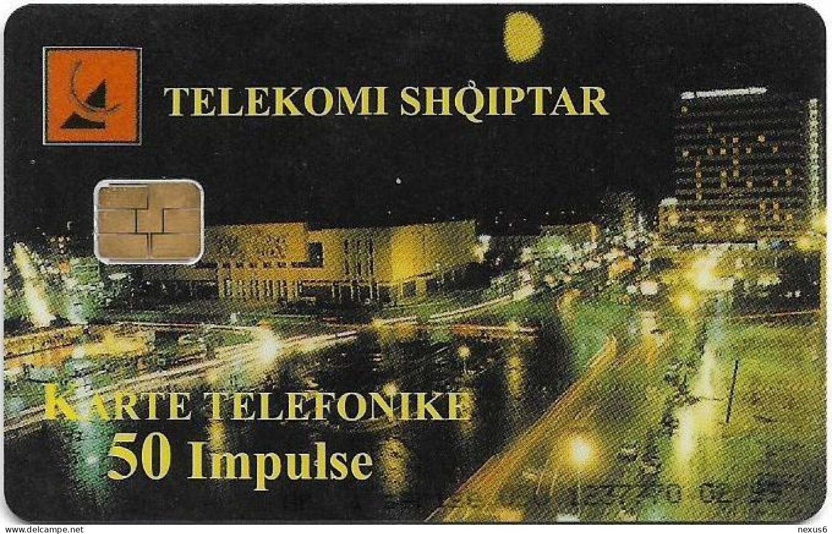 Albania - Albtelecom - Tirana By Night (Black Text) - ALB-24A, 02.1999, 50Units, 180.000ex, Used - Albanien