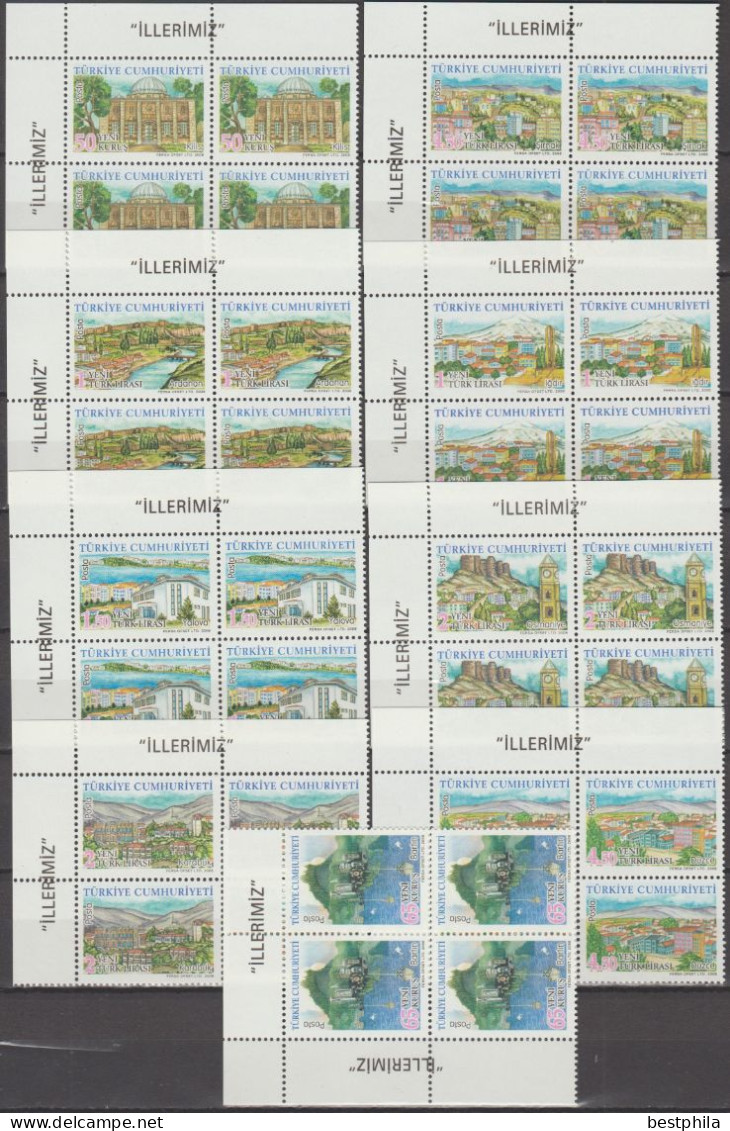 Turkey, Turkei - 2008 - Regular Stamps With The Theme Of Our Provinces - 2 - Block Of 4 Set ** MNH - Neufs