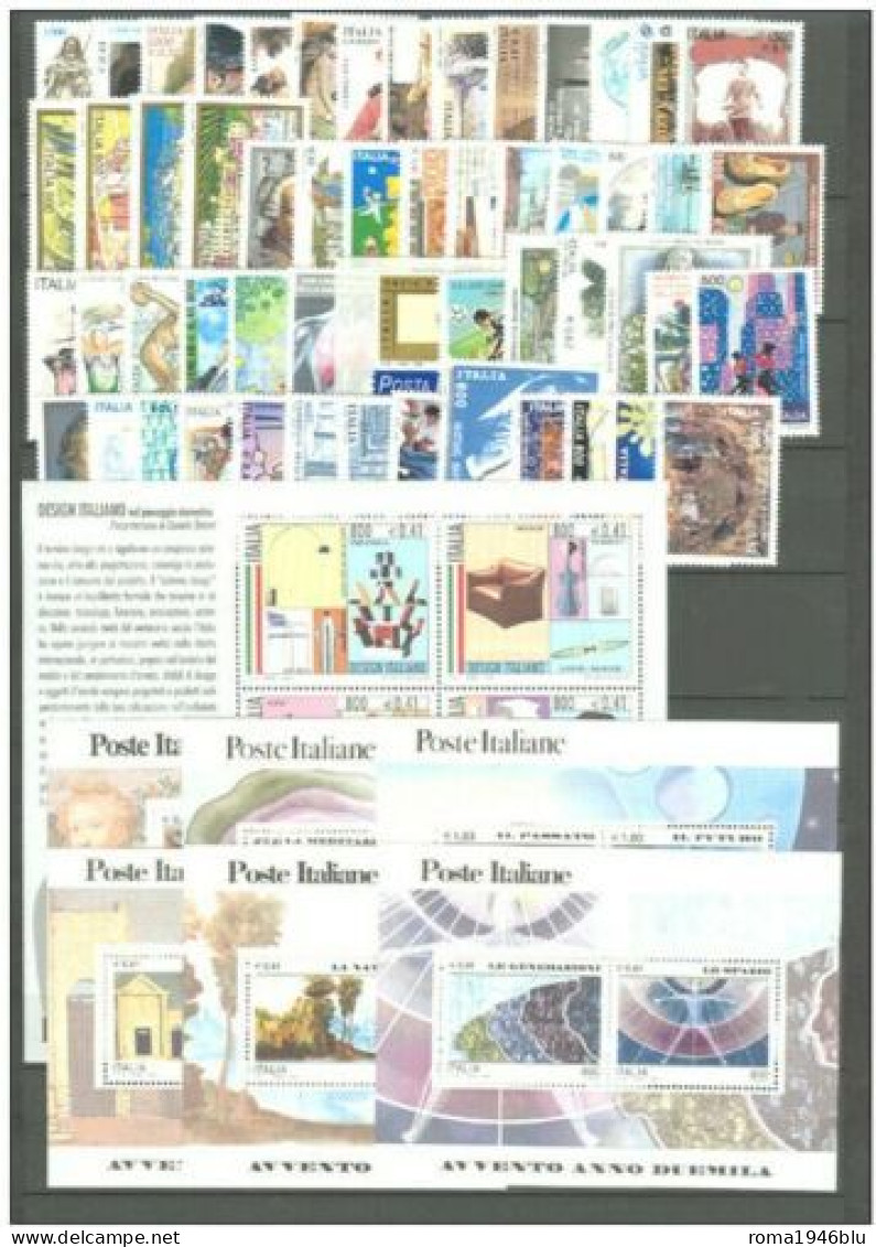 REPUBBLICA 2000 ANNATA CPL.+ 7 BF ** MNH - 1991-00: Mint/hinged