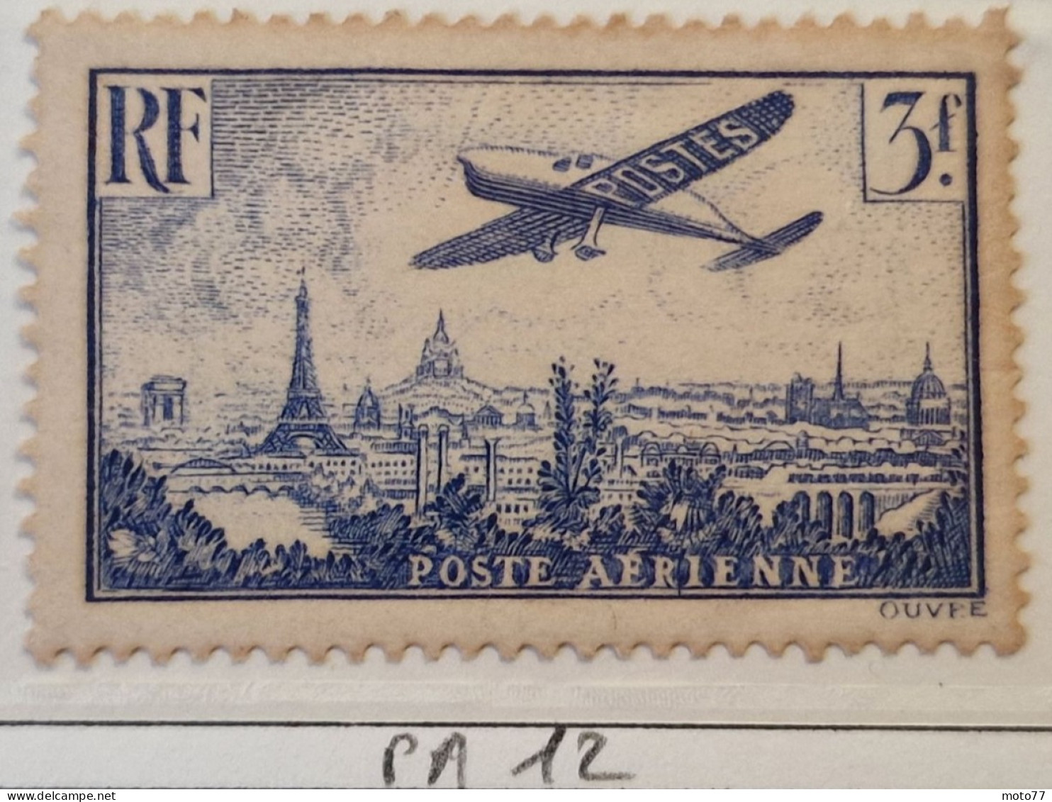 TIMBRE France POSTE Aérienne N° 12 Neuf Avec Charnière - 1936 - Yvert & Tellier 2003 Coté Minimum 30 € - 1927-1959 Neufs