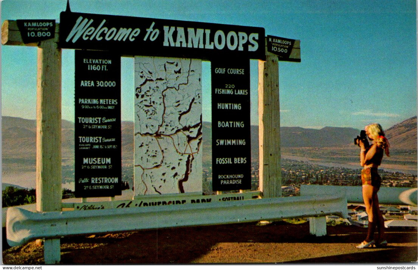 Canada Kamloops Tourist Bureau Welcome Sign - Kamloops