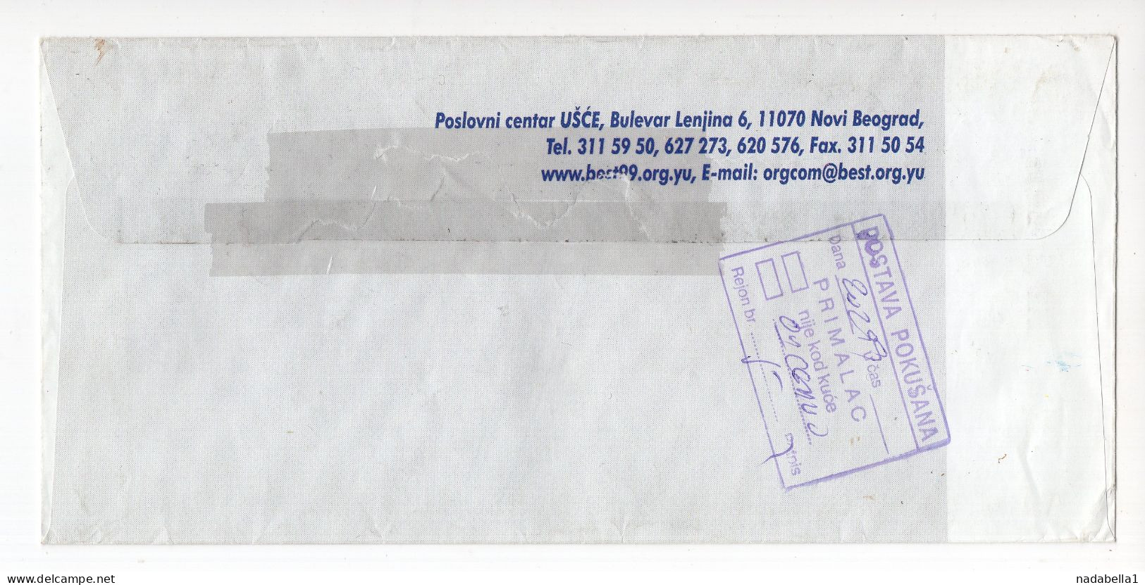 1999. YUGOSLAVIA,TABLE TENNIS DAWEI COVER,SERBIA,BELGRADE TO N.SAD AND RETURN - Brieven En Documenten