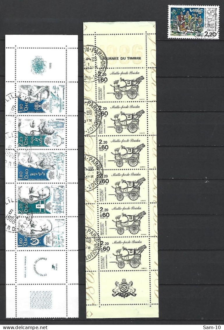 Année 1986 Compléte France Oblitere N 2393/2451 + Bloc N 9 + Carnets N B-c2400a+n B-c2411a - 1980-1989