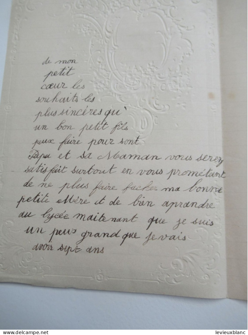 Lettre De Nouvelle  Année Avec Chromo/"Mon Cher Papa , Ma Chère Maman"/Votre Petit Pierre/ 1902     CVE212 - Nieuwjaar