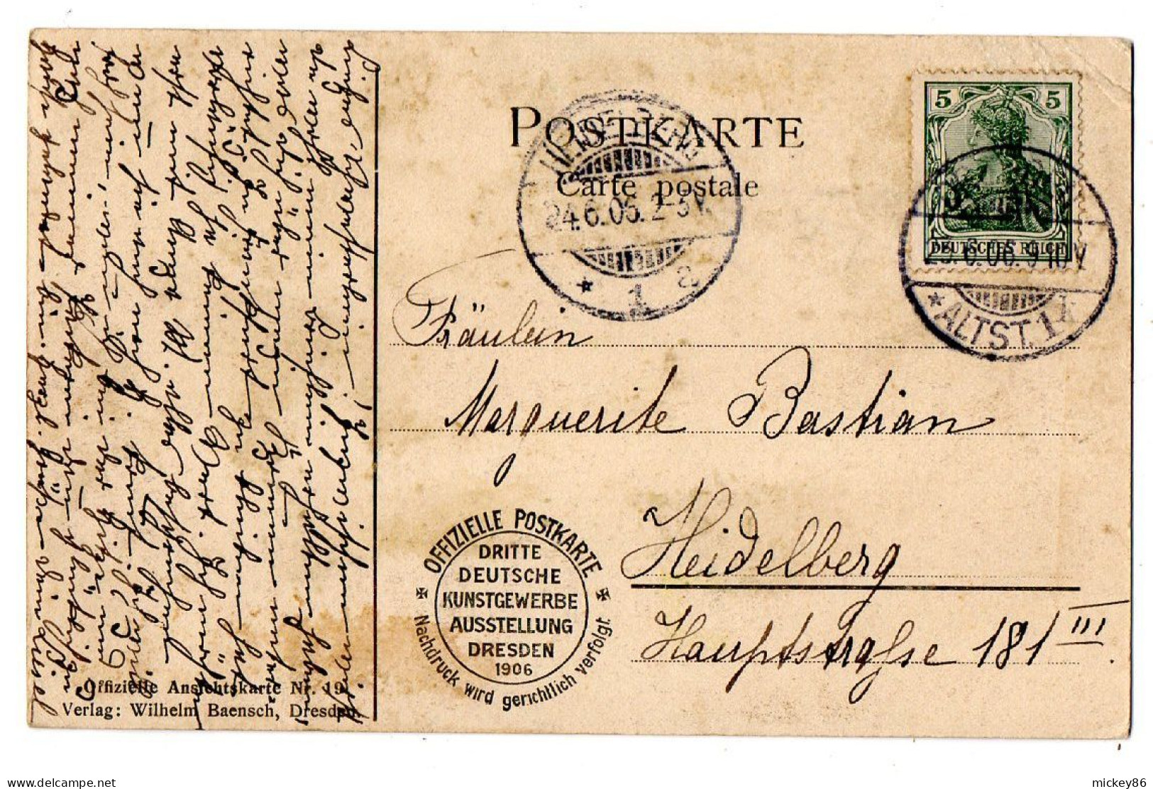 Allemagne -- DRESDEN--Deutsche Kunstgewerbe-Aussteliung Dresde 1906-Parkhaeusehen..timbre..cachet - Dresden