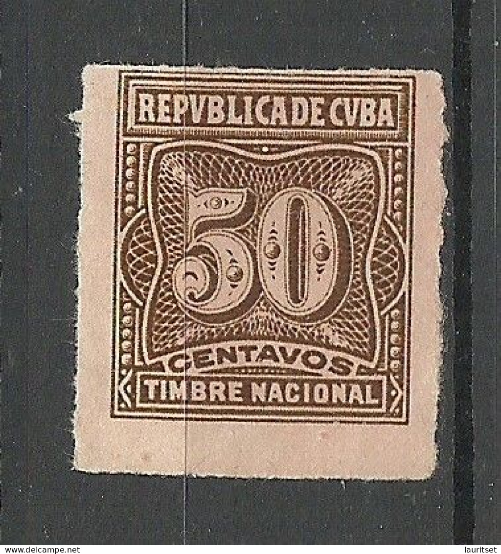 KUBA Cuba Revenue Tax Steuermarke Postage Due 50 Cts. (*) - Segnatasse