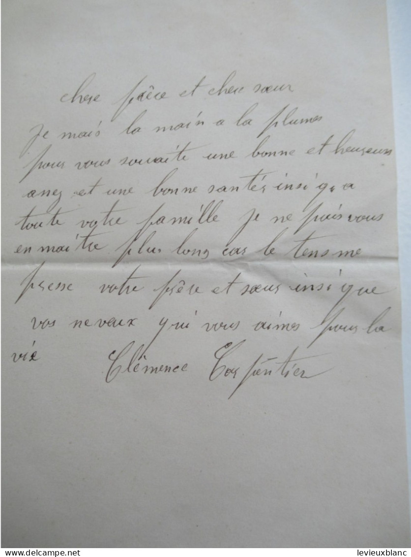 Lettre De Bonne Année  Avec Chromo/"Cher Oncle & Cher Tante"/Votre Neveu J Carpentier /1890           CVE215 - New Year