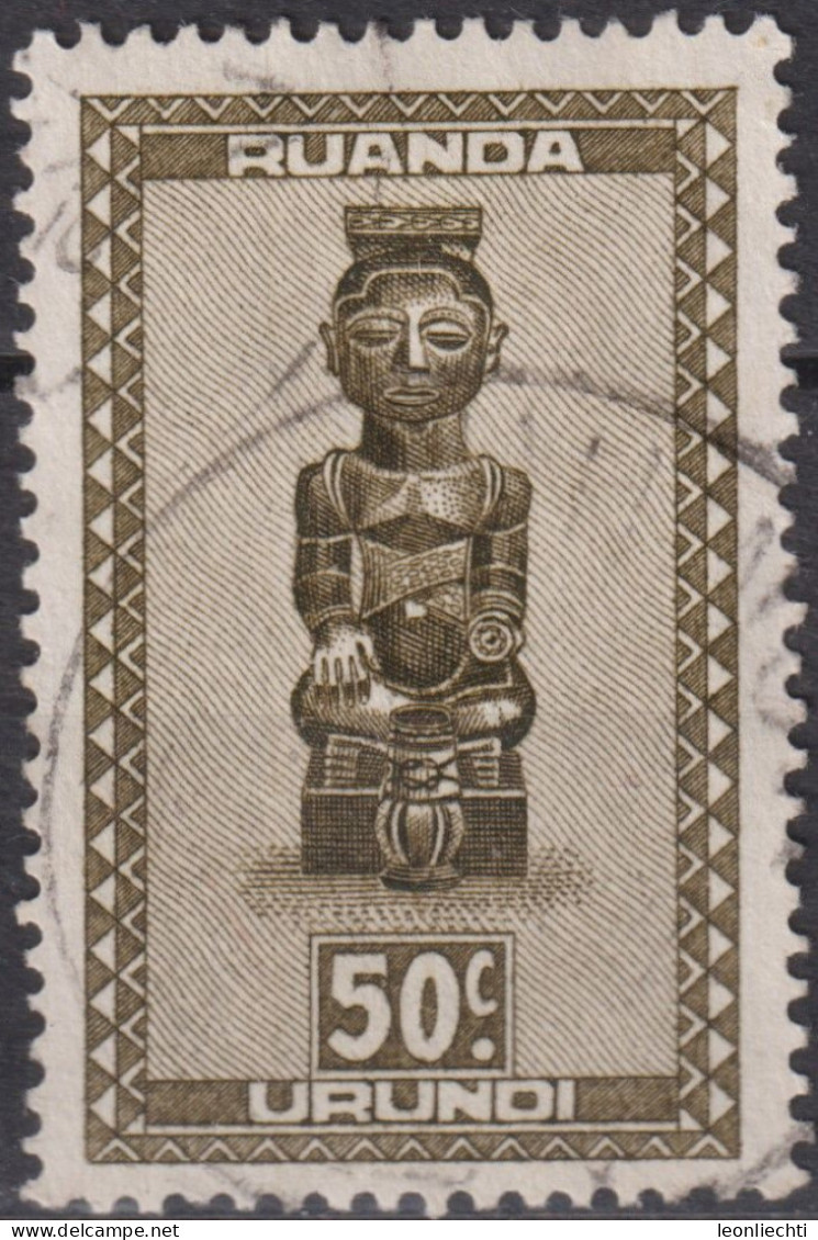 1948 Ruanda-Urundi, Mi:RW-U 114, Sn:RW-U 95, Yt:RW-U 159,Statuette, Indigene Kunst - Gebraucht