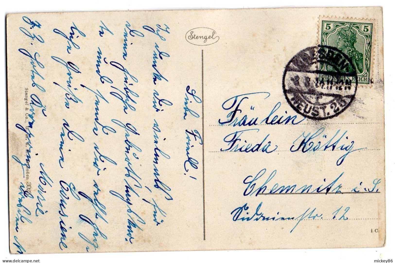 Allemagne -- DRESDEN--1914-- Das Innere Des Zwingers.....timbre...cachet - Dresden
