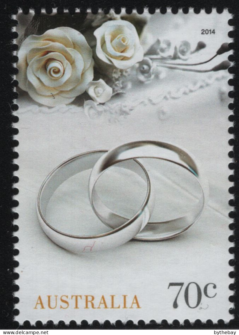 Australia 2014 MNH Sc 4081 70c Silver Wedding Bands - Mint Stamps