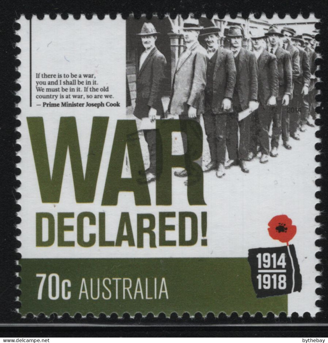 Australia 2014 MNH Sc 4100 70c War Declared! WWI Centenary - Mint Stamps