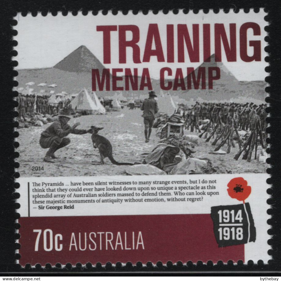 Australia 2014 MNH Sc 4103 70c Training In Egypt WWI Centenary - Mint Stamps