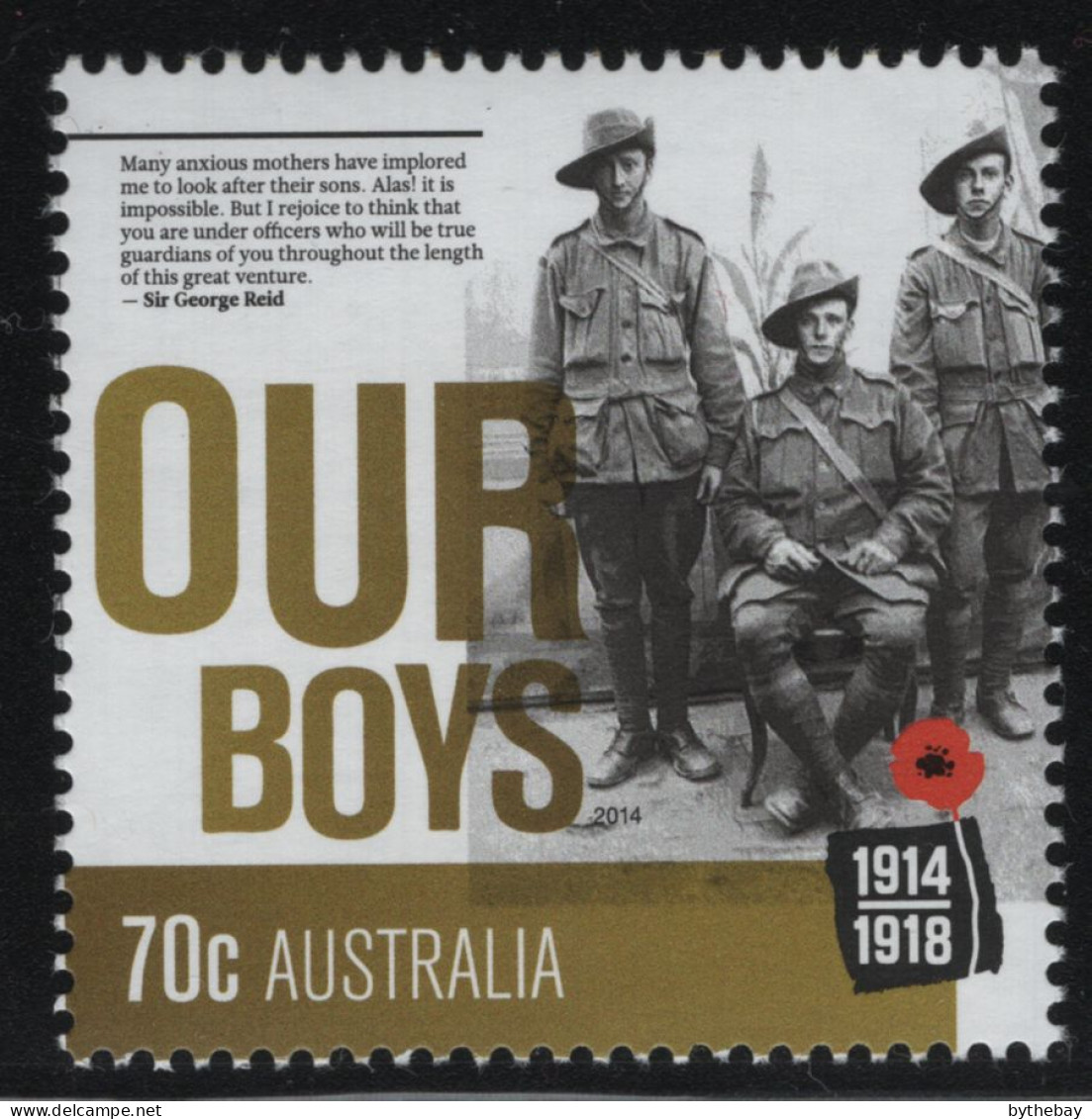 Australia 2014 MNH Sc 4104 70c Soldiers Our Boys WWI Centenary - Mint Stamps