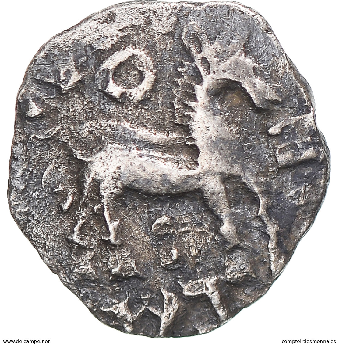 Monnaie, France, Denier Au Cheval, VIIth Century, Bourges, TTB, Argent - 470-751 Monete Merovingi