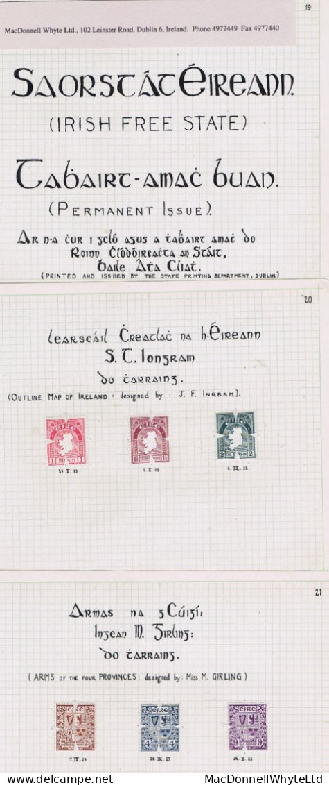 Ireland 1922-23 First Definitives Wmk SE ½d To 1/- Set Of 12 Mint Unmounted On Myatt Grafton Album Pages - Ungebraucht