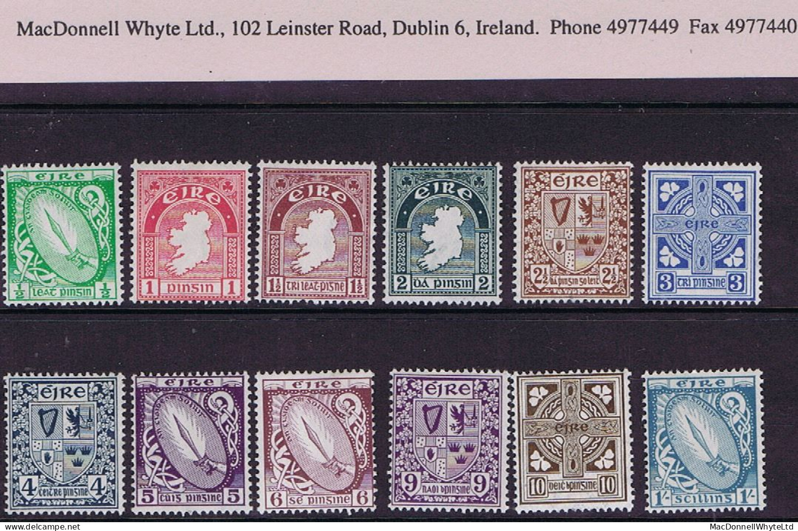 Ireland 1922-23 First Definitives Wmk SE ½d To 1/- Set Of 12 Mint Unmounted On Myatt Grafton Album Pages - Ungebraucht