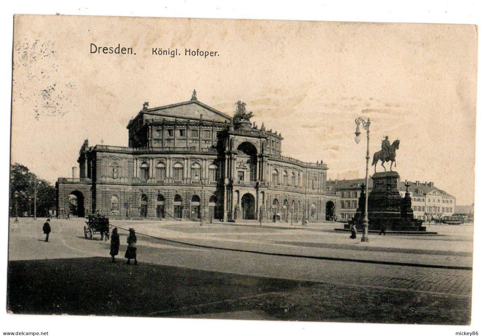 Allemagne -- DRESDEN--1910--Koenigl Hofoper .........( Petite Animation)...timbre....cachet - Dresden