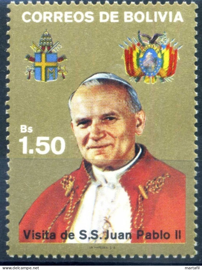 1988 BOLIVIA SET MNH ** Visita Papa Giovanni Paolo II - Papi